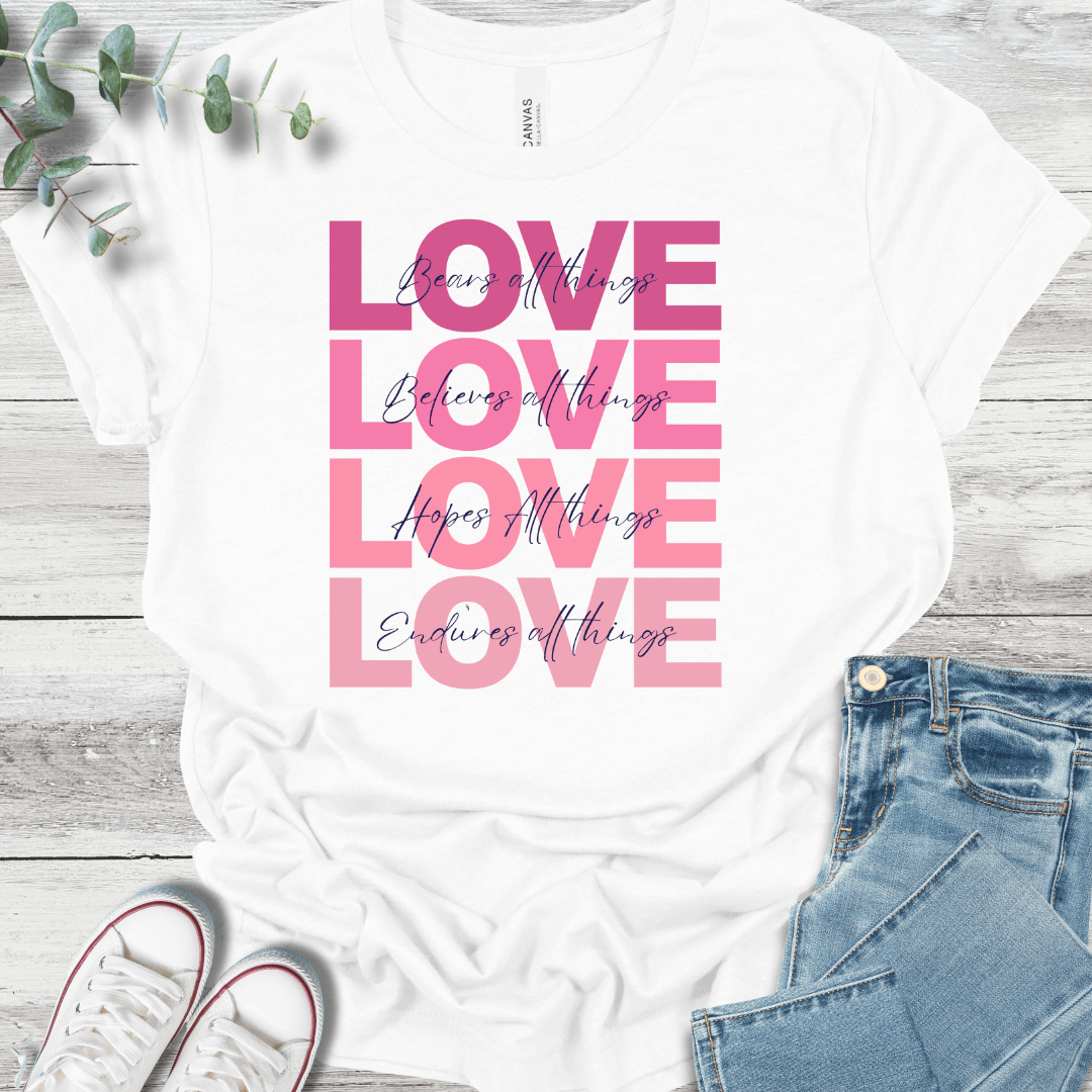 Love In Action T-Shirt in White - Christian graphic tee