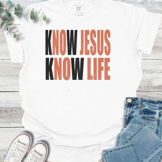 Know Life T-shirt in White - Christian graphic tee