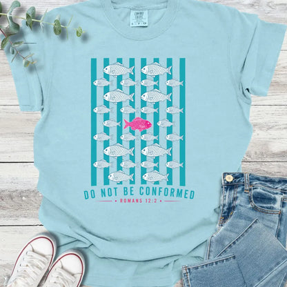 Against the Current T-Shirt in Chambray - Christian graphic tee