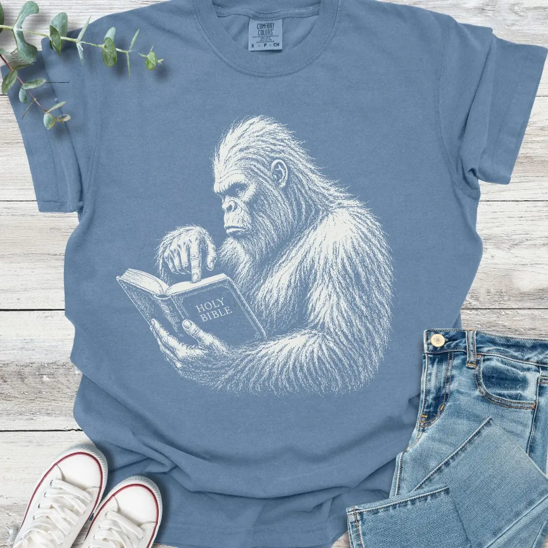 Bigfoot Berean T-Shirt in Blue Jean - Christian graphic tee