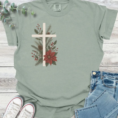 Christmas Cross T-Shirt - Christian graphic tee