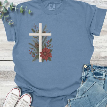 Christmas Cross T-Shirt - Christian graphic tee