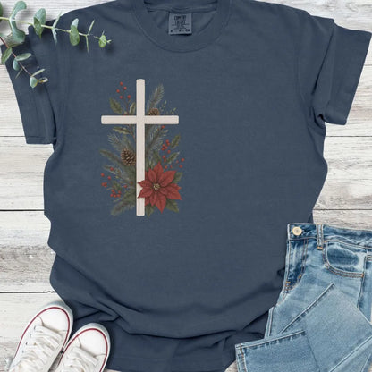 Christmas Cross T-Shirt - Christian graphic tee