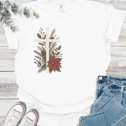Christmas Cross T-Shirt - Christian graphic tee