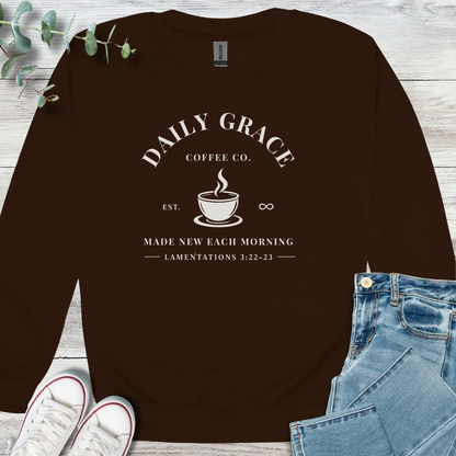 Daily Grace Sweatshirt - Christian graphic sweatshirt