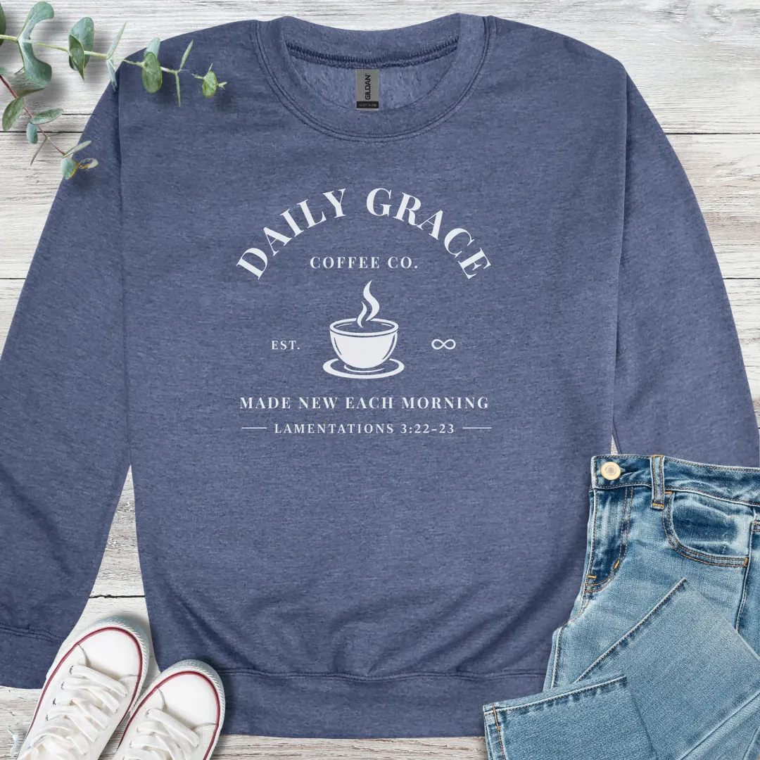 Daily Grace Sweatshirt - Christian graphic sweatshirt
