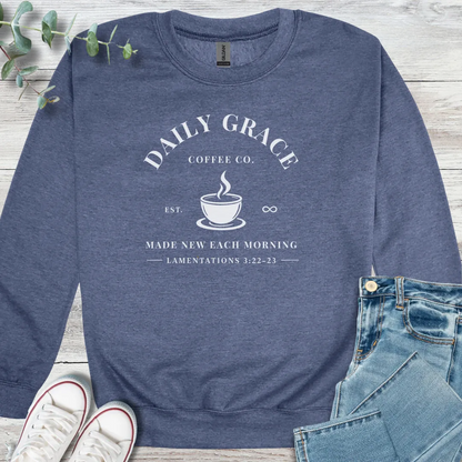 Daily Grace Sweatshirt - Christian graphic sweatshirt