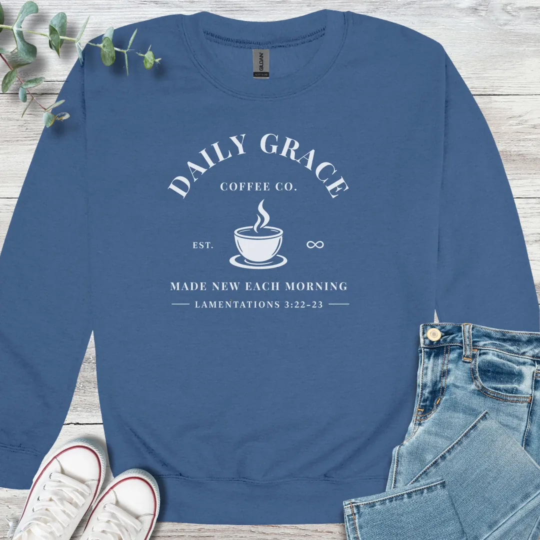 Daily Grace Sweatshirt - Christian graphic sweatshirt