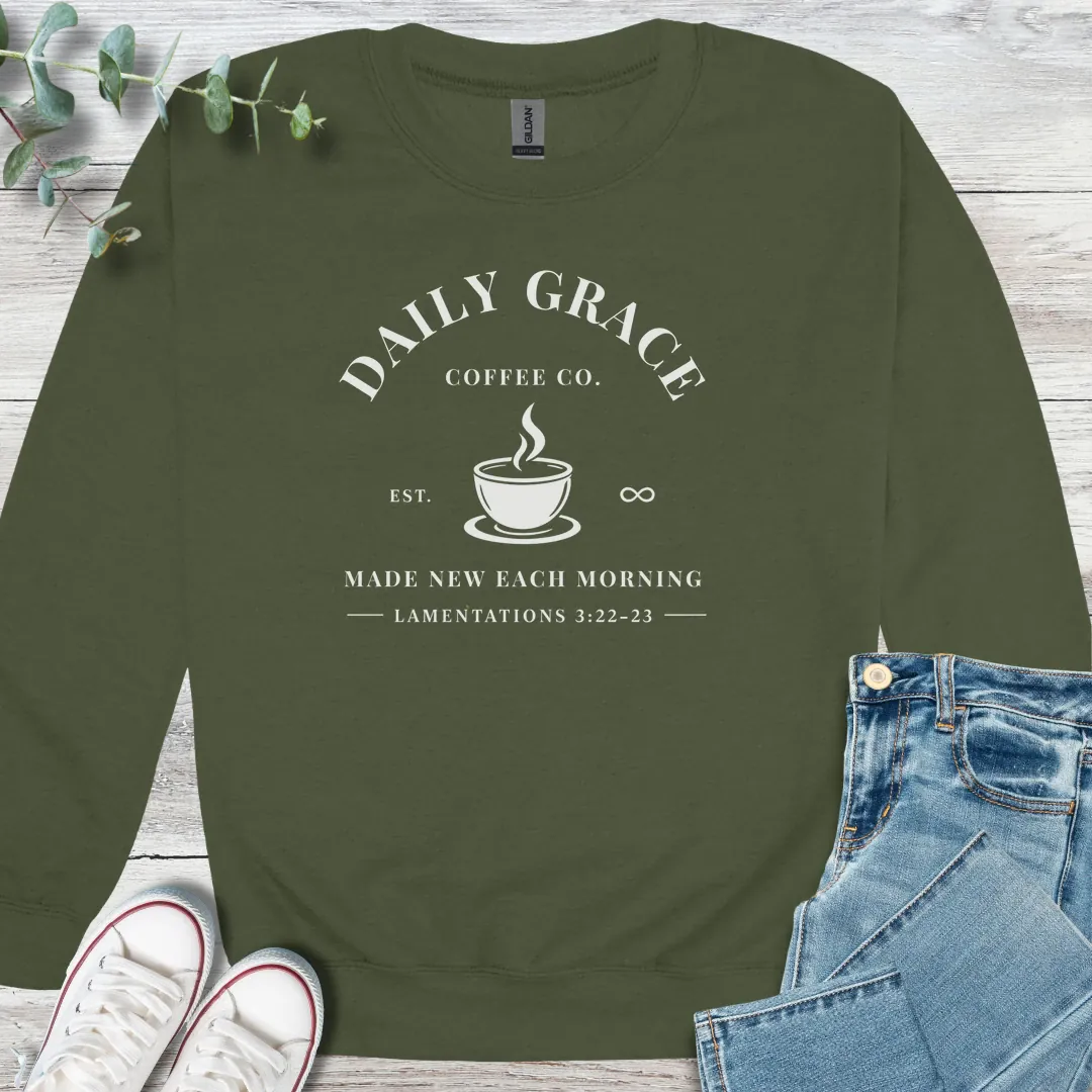 Daily Grace Sweatshirt - Christian graphic sweatshirt