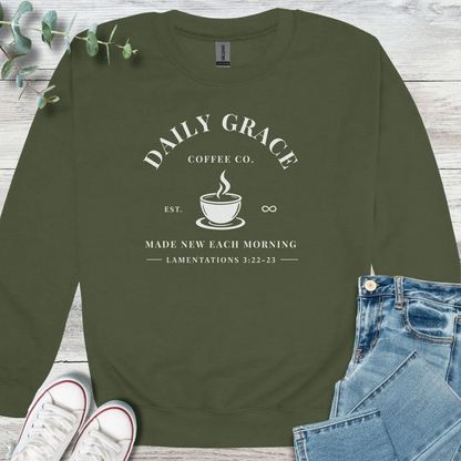 Daily Grace Sweatshirt - Christian graphic sweatshirt
