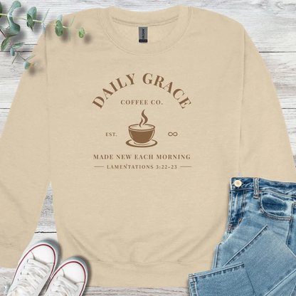 Daily Grace Sweatshirt - Christian graphic sweatshirt