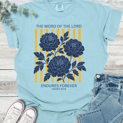 Enduring Word T-Shirt in Chambray - Christian graphic tee