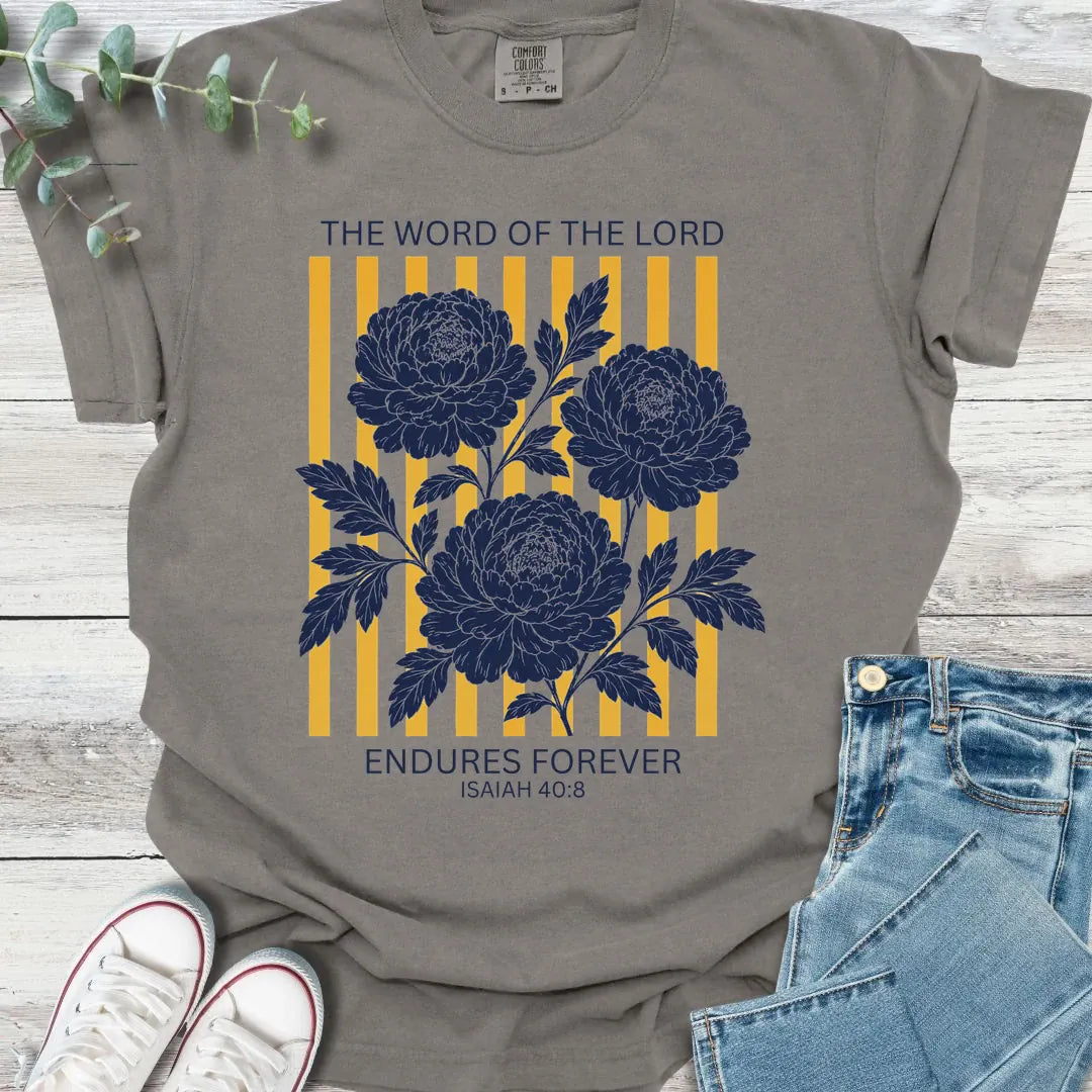 Enduring Word T-Shirt in Grey - Christian graphic tee