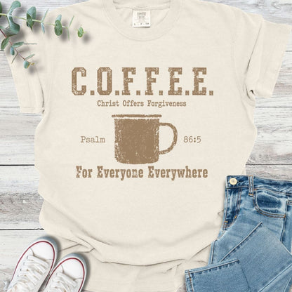 Cup Of Forgiveness T-Shirt in Ivory - Christian graphic tee