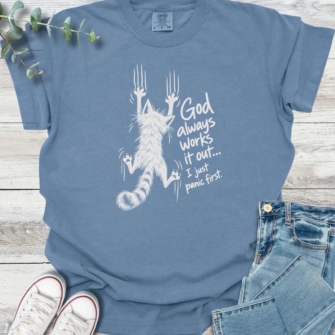 Panic First T-Shirt - Christian graphic tee
