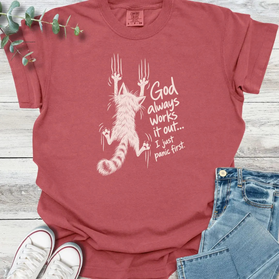 Panic First T-Shirt - Christian graphic tee