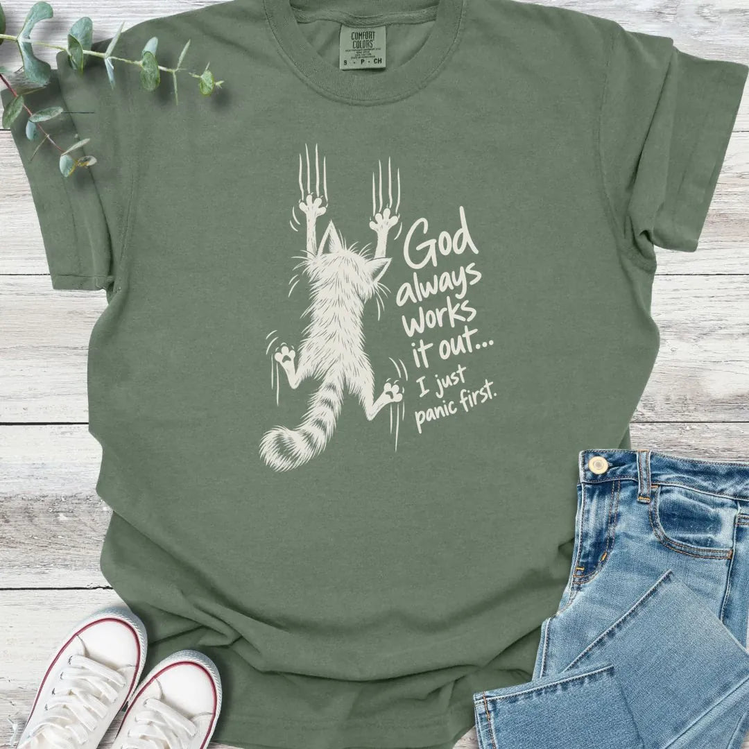 Panic First T-Shirt - Christian graphic tee