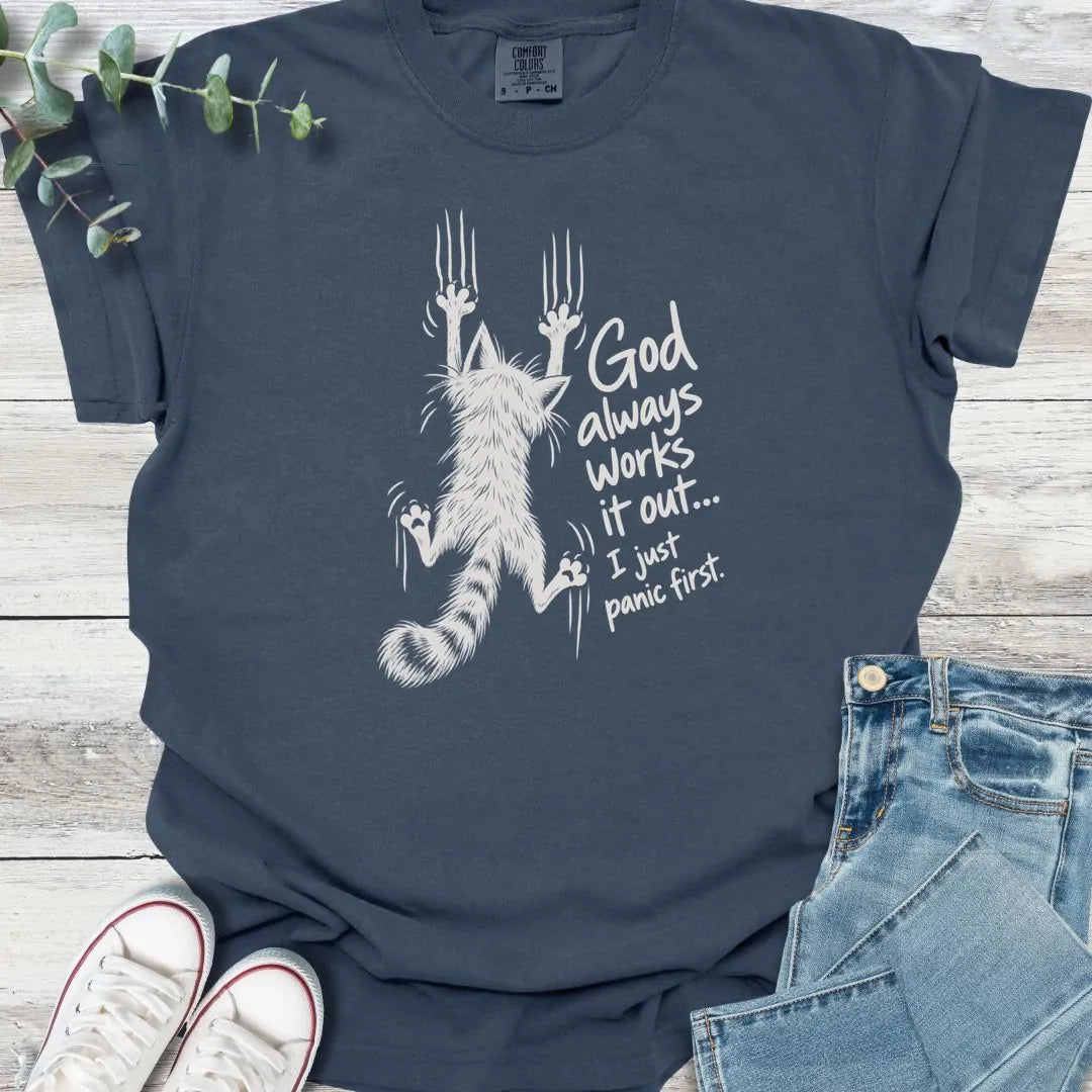Panic First T-Shirt - Christian graphic tee