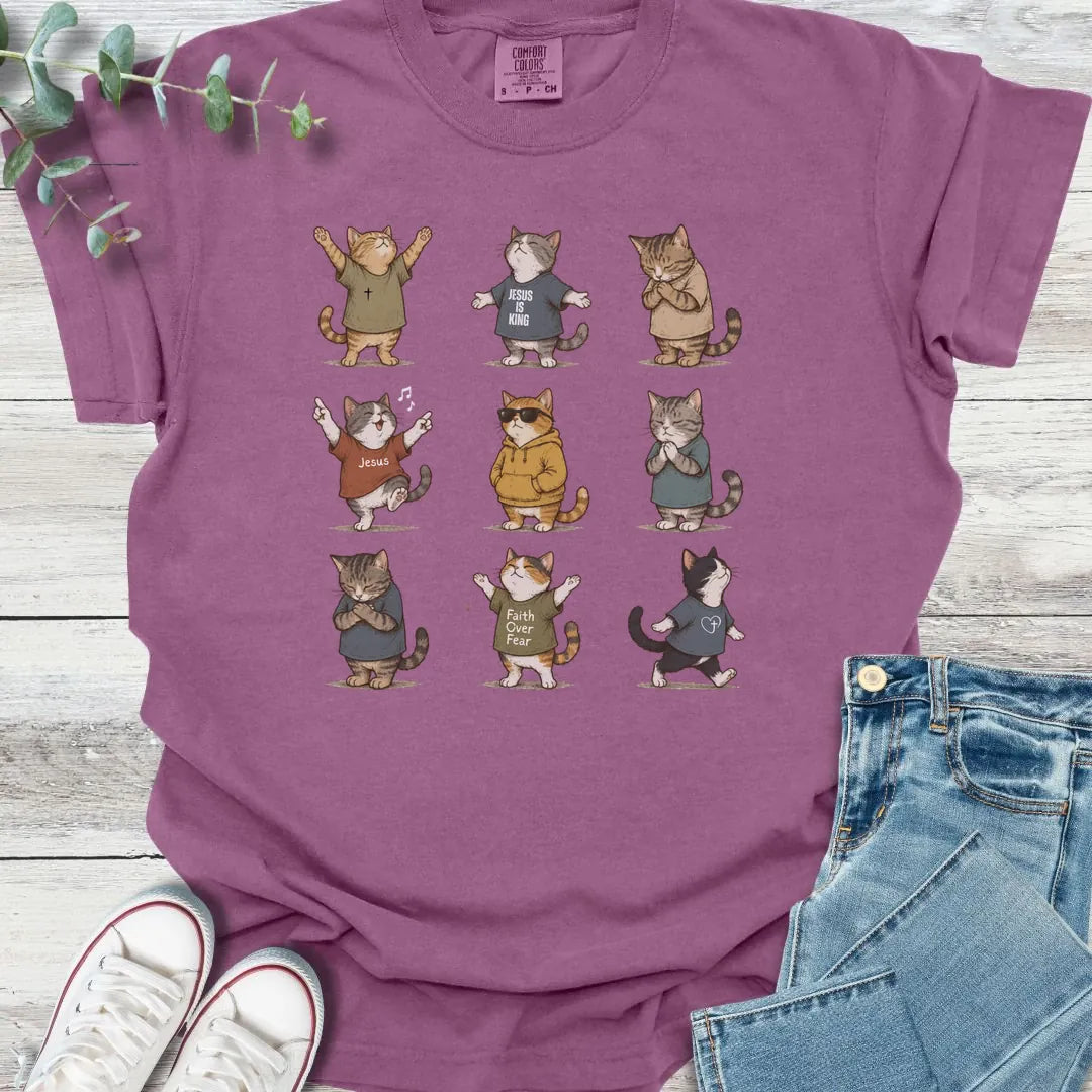 Praise Purrr-sonalities T-Shirt - Christian graphic tee