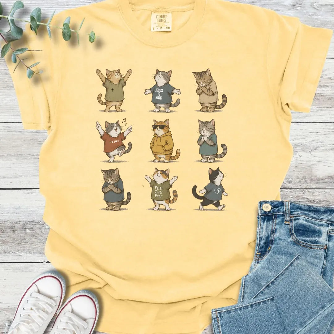 Praise Purrr-sonalities T-Shirt - Christian graphic tee