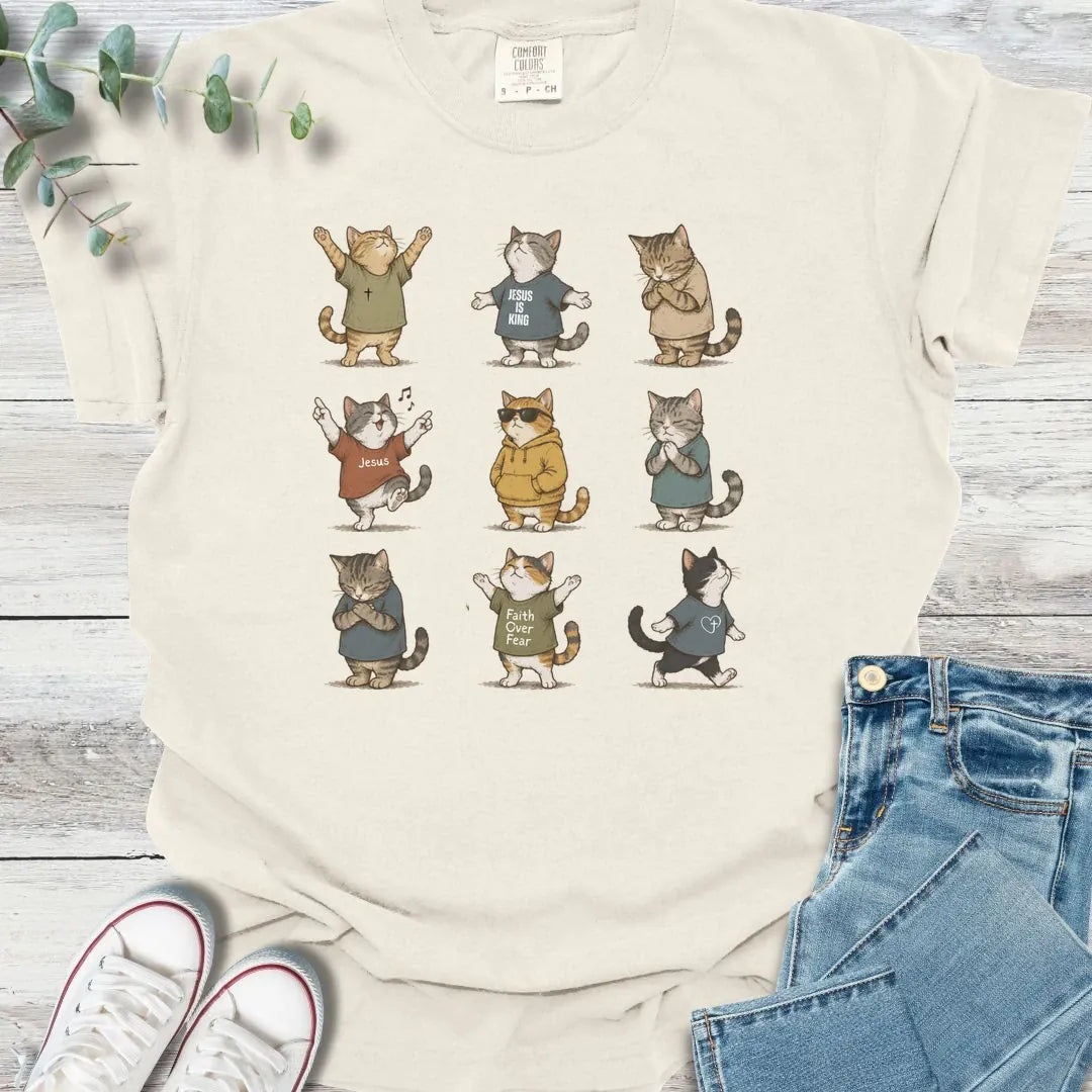 Praise Purrr-sonalities T-Shirt - Christian graphic tee