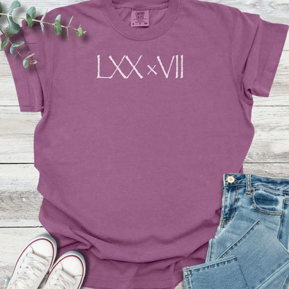 Roman Numeral 70x7 T-Shirt - Christian graphic tee
