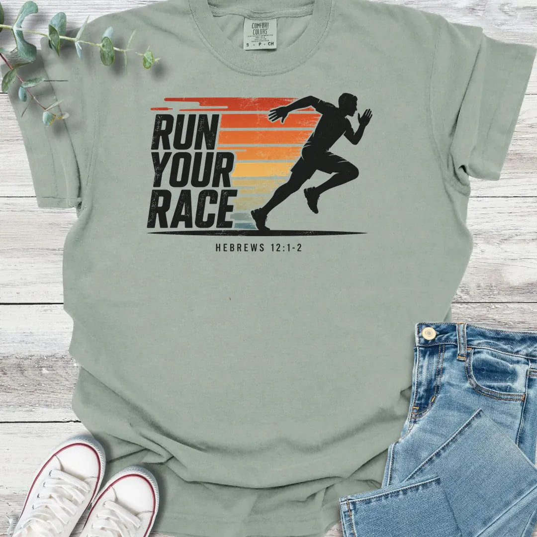 Run Your Race T-Shirt - Christian graphic tee