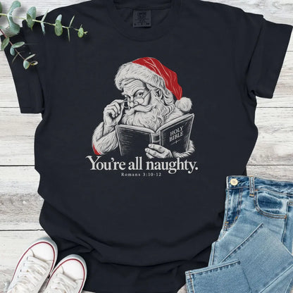 Santa Read Romans T-Shirt - Christian graphic tee