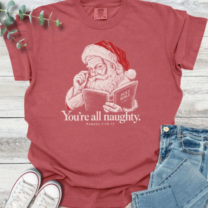 Santa Read Romans T-Shirt - Christian graphic tee