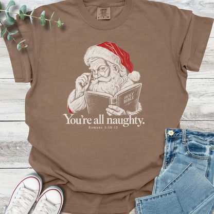 Santa Read Romans T-Shirt - Christian graphic tee