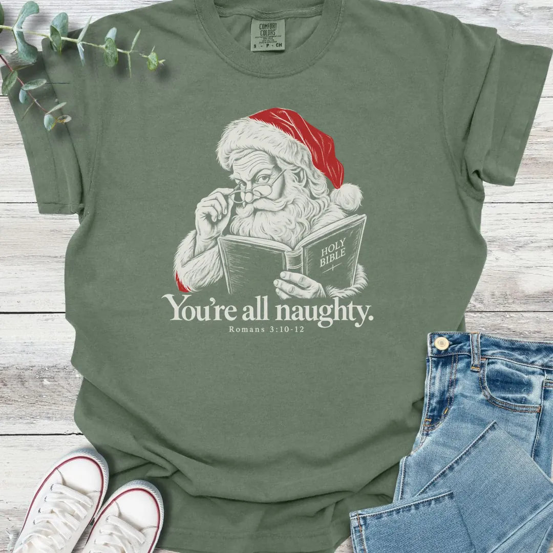 Santa Read Romans T-Shirt - Christian graphic tee
